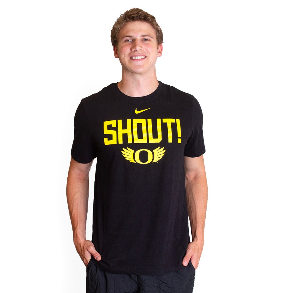 Yellow Nike Essential Logo Cotton Basic Black O T Shirt